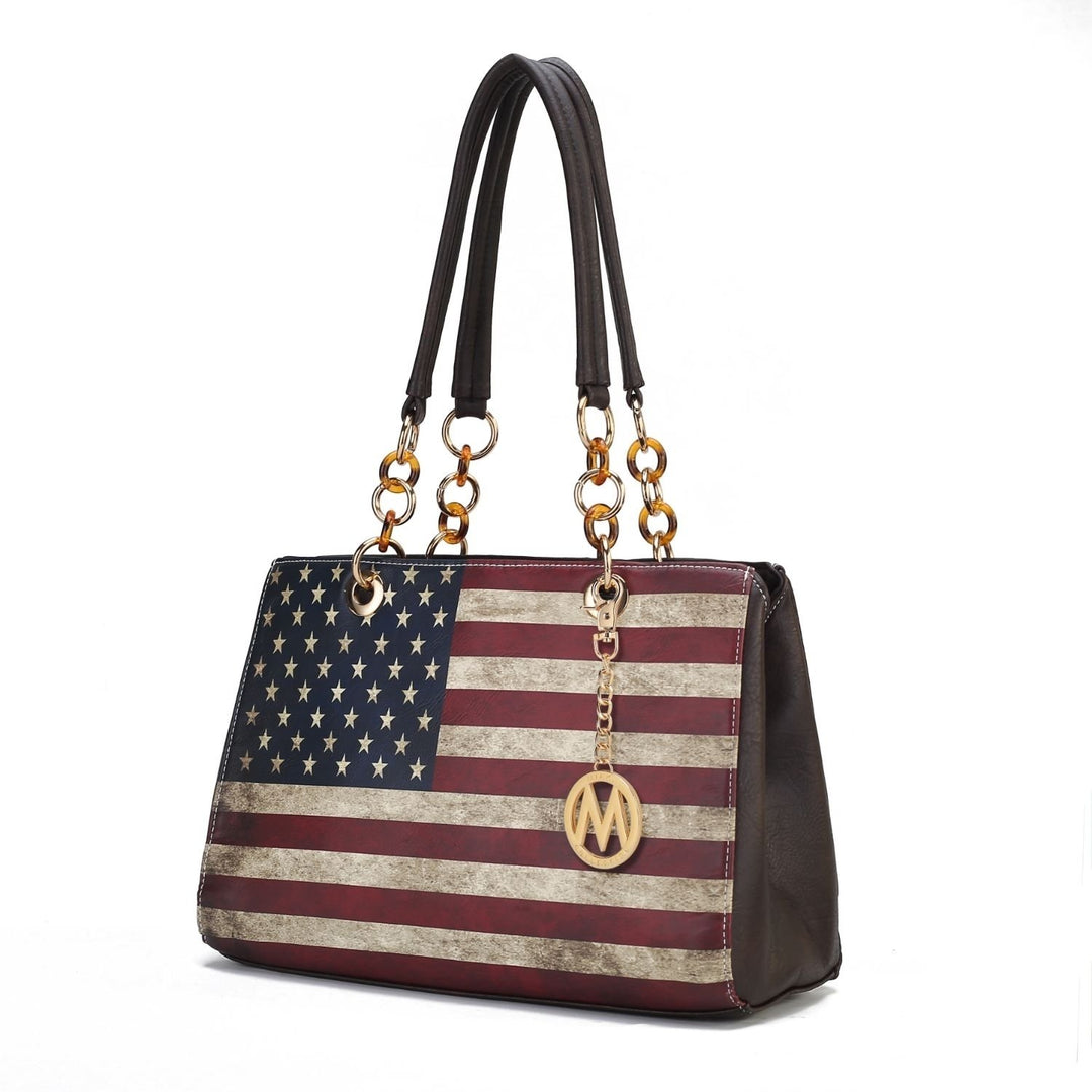 MKF Collection Nevaeh Vegan Leather Crossbody patriotic pattern Womens Shoulder Bag by Mia K Image 1