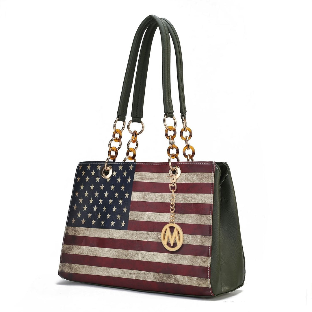 MKF Collection Nevaeh Vegan Leather Crossbody patriotic pattern Womens Shoulder Bag by Mia K Image 1