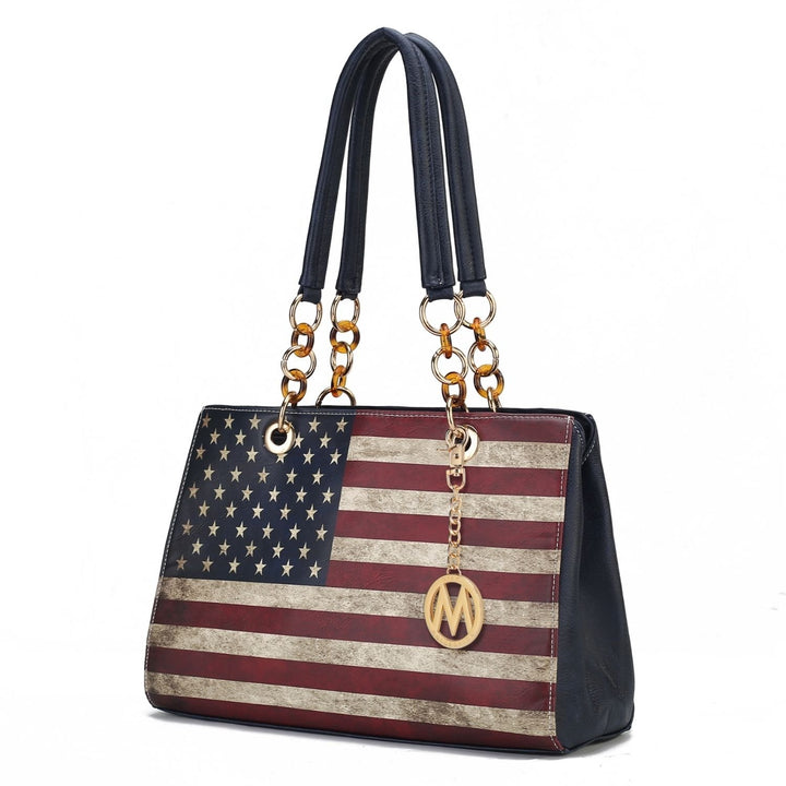 MKF Collection Nevaeh Vegan Leather Crossbody patriotic pattern Womens Shoulder Bag by Mia K Image 7