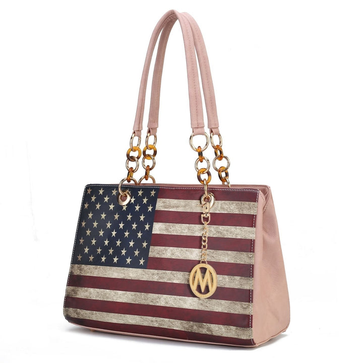 MKF Collection Nevaeh Vegan Leather Crossbody patriotic pattern Womens Shoulder Bag by Mia K Image 8