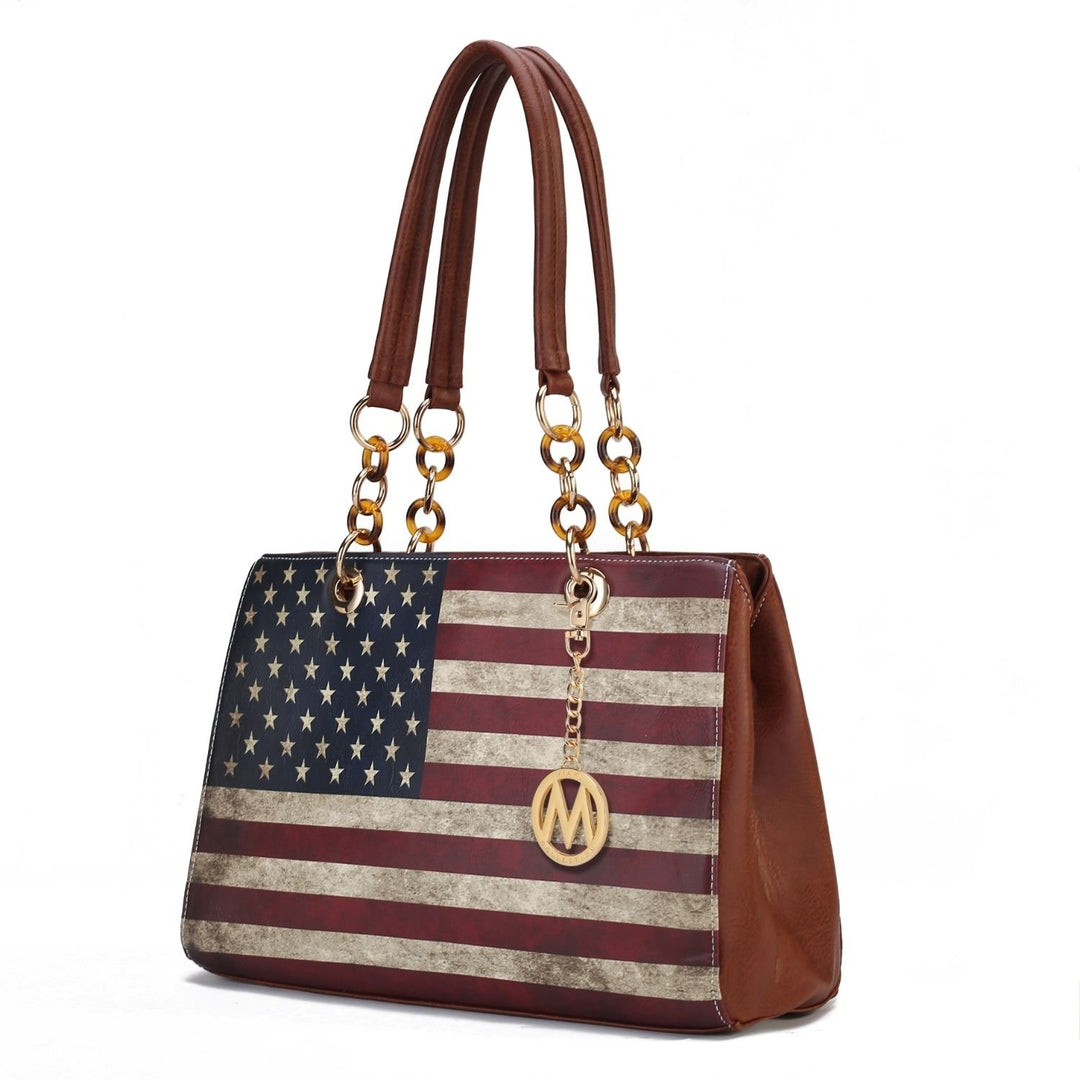 MKF Collection Nevaeh Vegan Leather Crossbody patriotic pattern Womens Shoulder Bag by Mia K Image 9