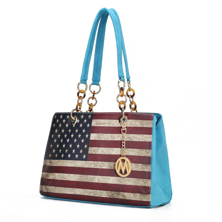 MKF Collection Nevaeh Vegan Leather Crossbody patriotic pattern Womens Shoulder Bag by Mia K Image 11