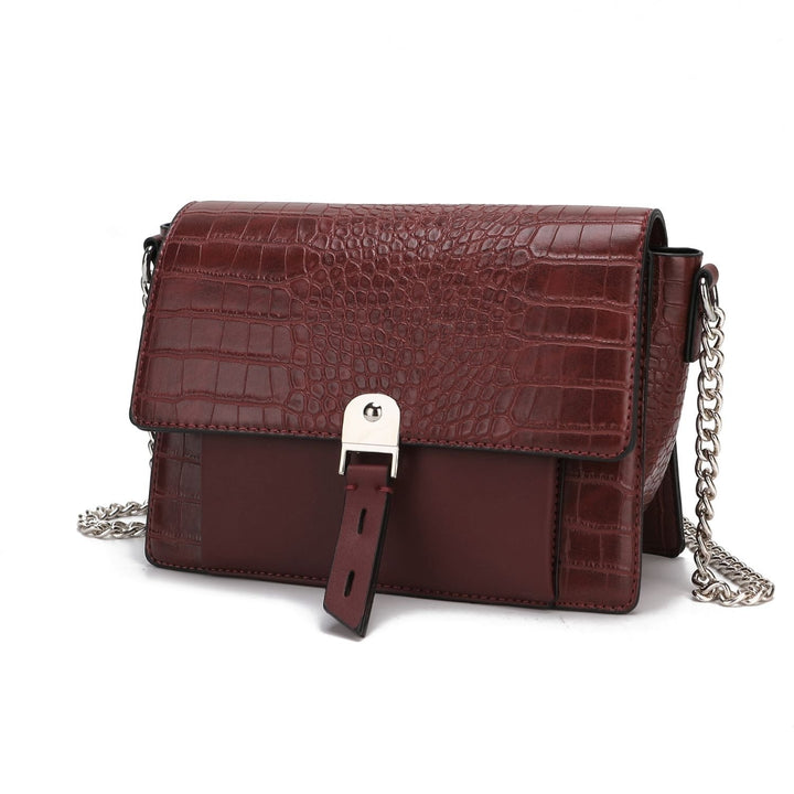 Hope Crocodile Embossed Vegan Leather Crossbody Womens Shoulder Bag by Mia K Image 3