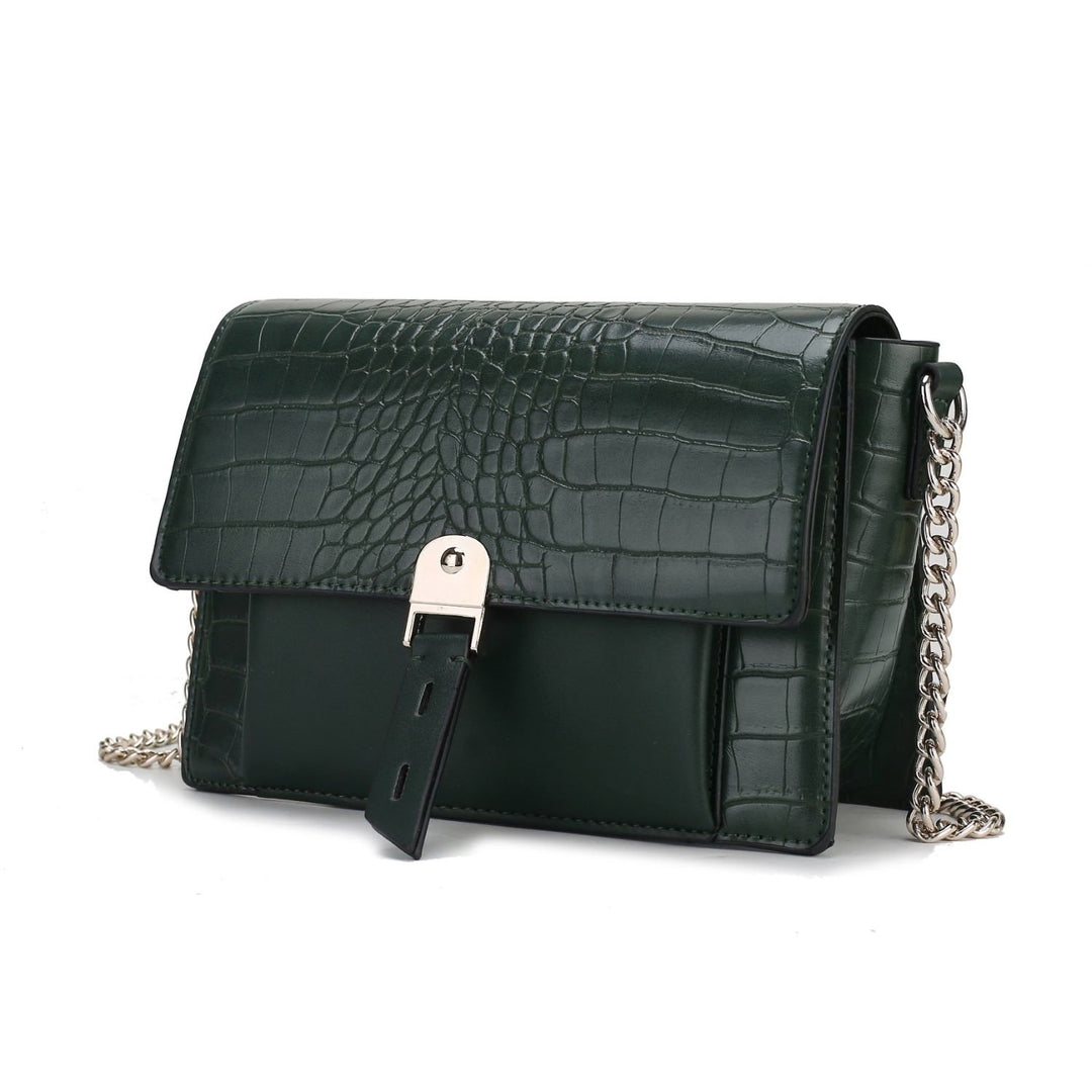 Hope Crocodile Embossed Vegan Leather Crossbody Womens Shoulder Bag by Mia K Image 4