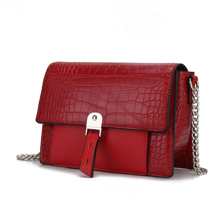 Hope Crocodile Embossed Vegan Leather Crossbody Womens Shoulder Bag by Mia K Image 1