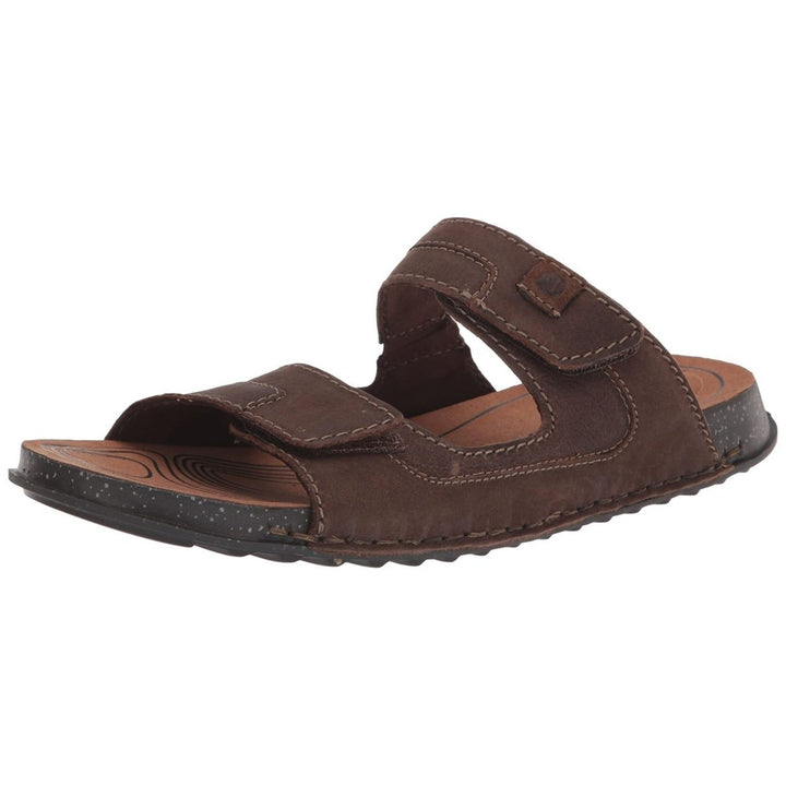 Clarks Crestview Easy Flat Sandal Dark Brown Leather Size [Insert Size Here] Image 1