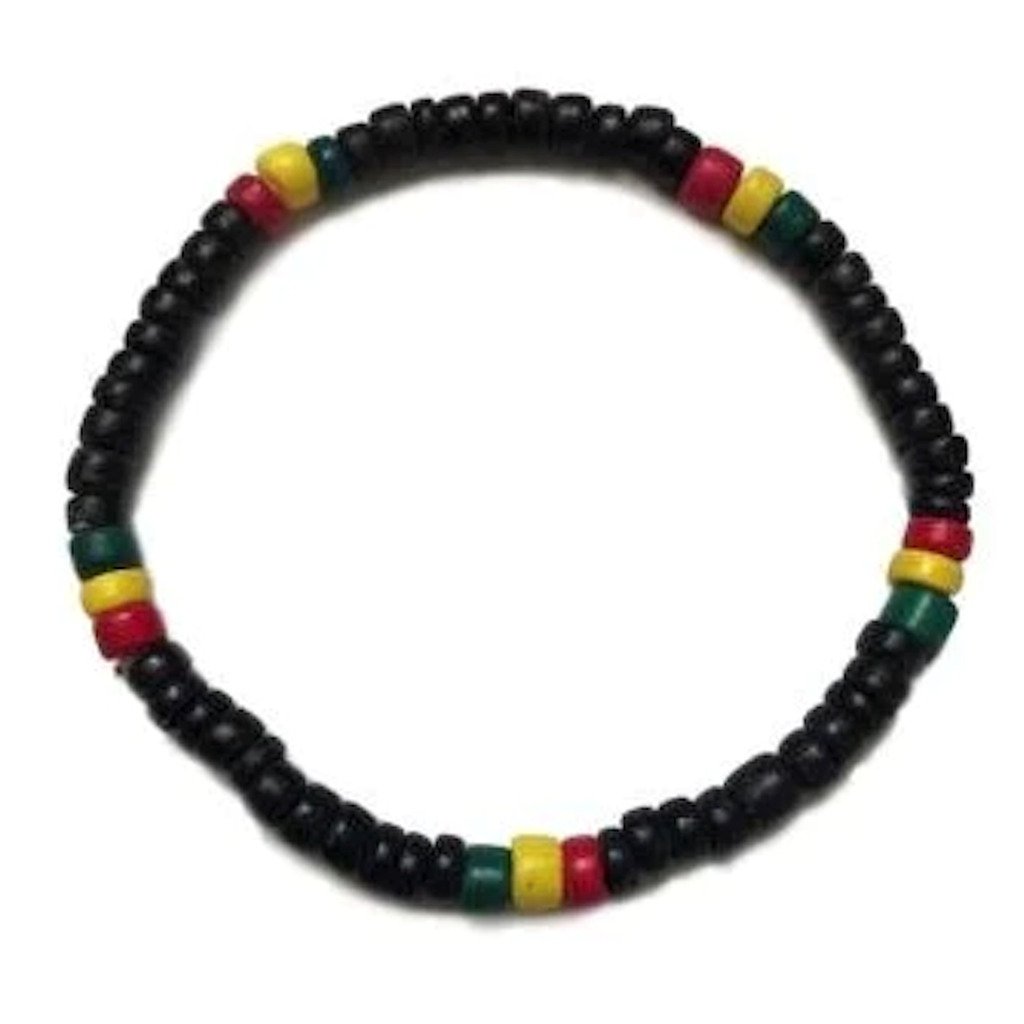 Pack of 2 Pieces Real Coconut Bead Rasta Bracelets jewelry mens women JL746 Image 1