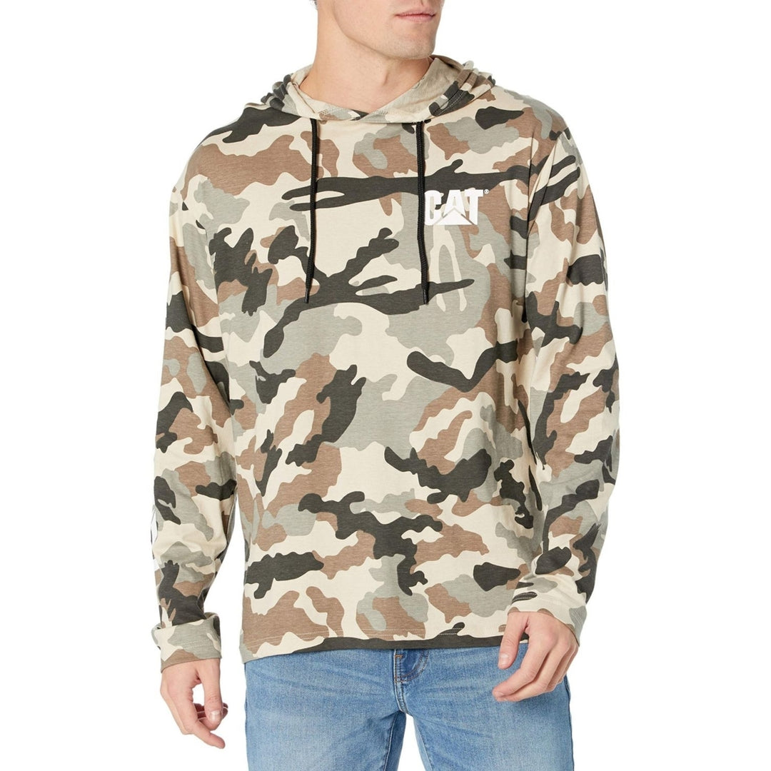 Caterpillar Work Wear Mens UPF Hooded Banner Long Sleeve T-Shirt Neo Camo - 1510425-12375  Neo Camo Image 1