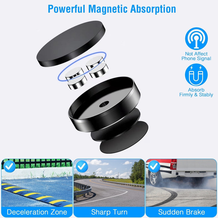 2 Pack Universal Magnetic Car Mounts Dashboard Magnetic Phone Holder Stand Fit for iPhone Galaxy Most Smartphones Image 4