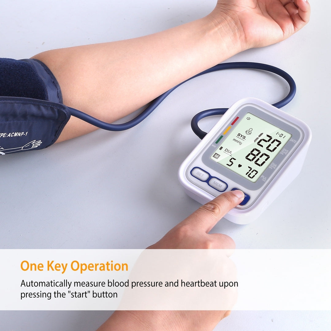 Automatic Arm Blood Pressure Monitor Digital BP Cuff Pulse Heart Rate Machine Voice Pulse Meter Image 3