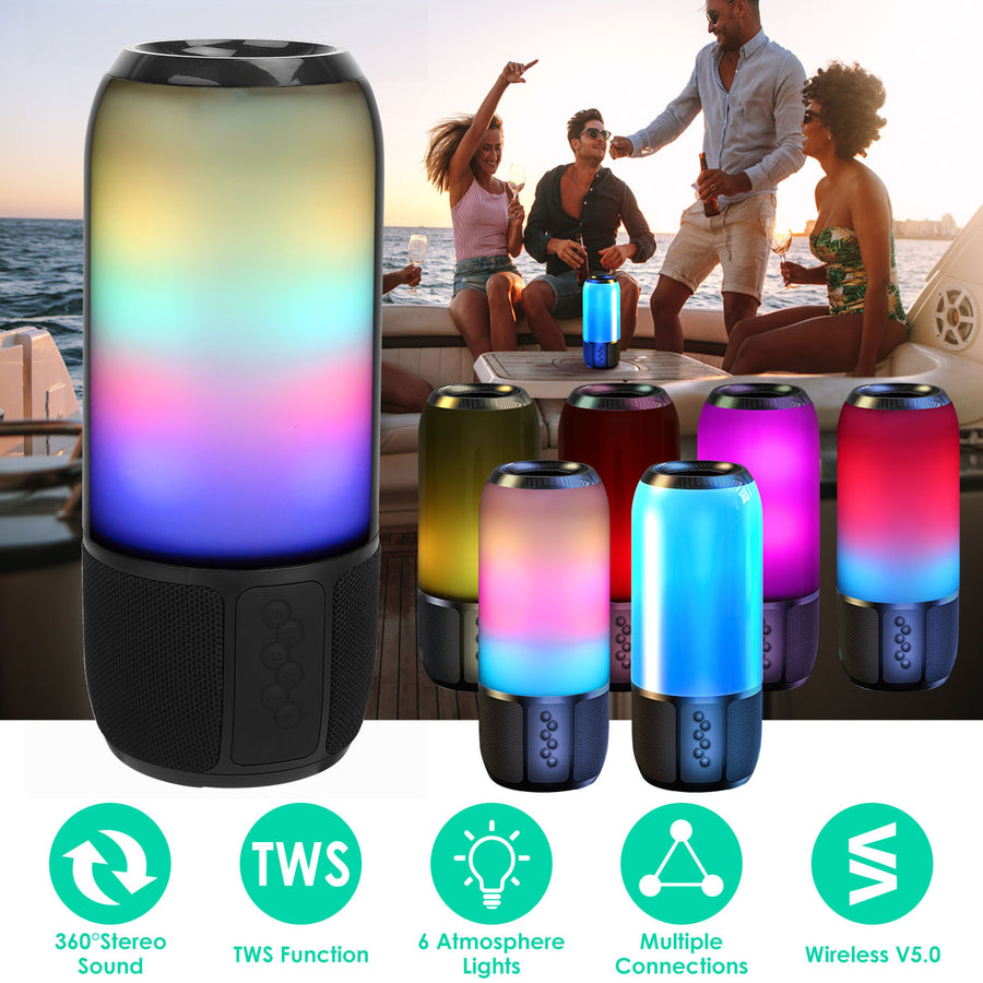Wireless Portable Speaker Loud Stereo Speaker with Color Changing Light Radio Party TWS Speaker Image 1