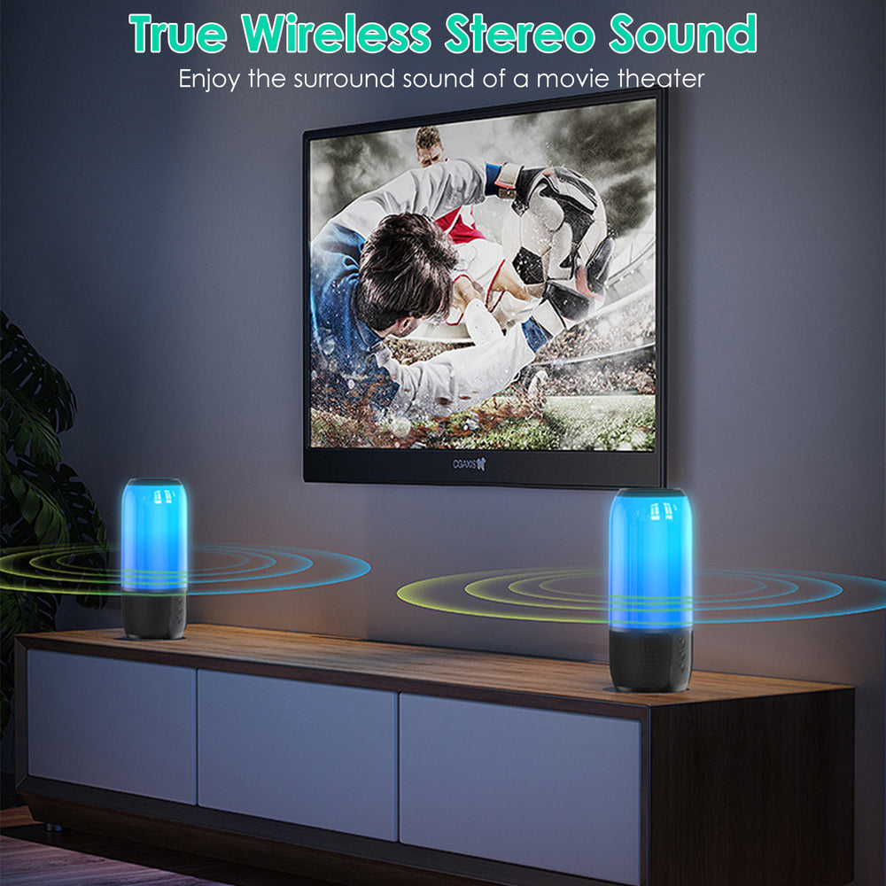 Wireless Portable Speaker Loud Stereo Speaker with Color Changing Light Radio Party TWS Speaker Image 2