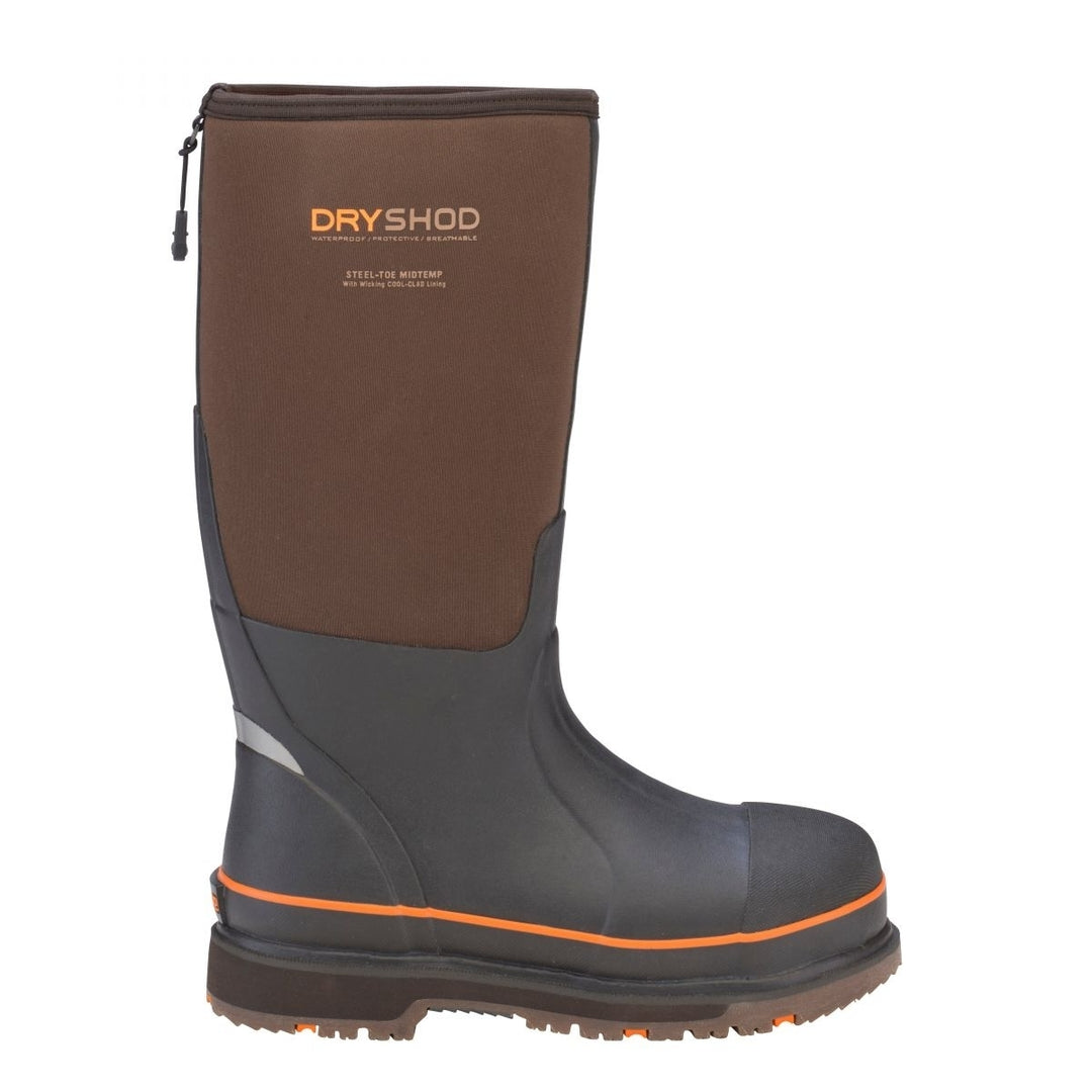 DRYSHOD WORK Mens Steel Toe WIXIT Cool-Clad Waterproof Work Boot Brown/Orange - STT-UH-BR ONE SIZE BROWN/ORANGE Image 1