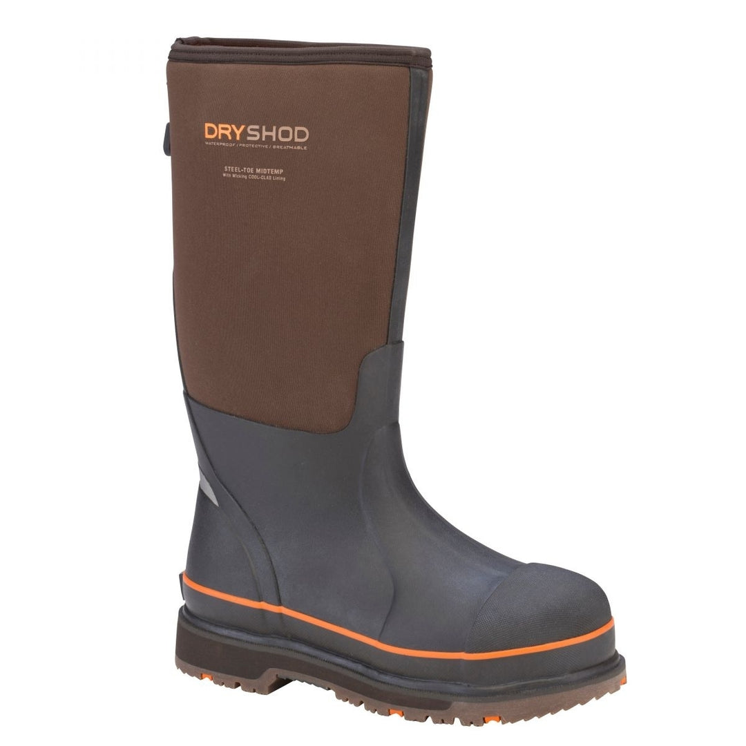 DRYSHOD WORK Mens Steel Toe WIXIT Cool-Clad Waterproof Work Boot Brown/Orange - STT-UH-BR ONE SIZE BROWN/ORANGE Image 2