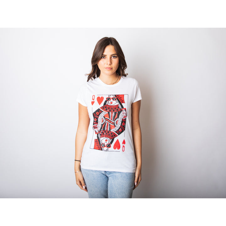 Womens Queen Of Hearts T shirt Funny Vintage Graphic Cool Cute Tee for Ladies Image 6