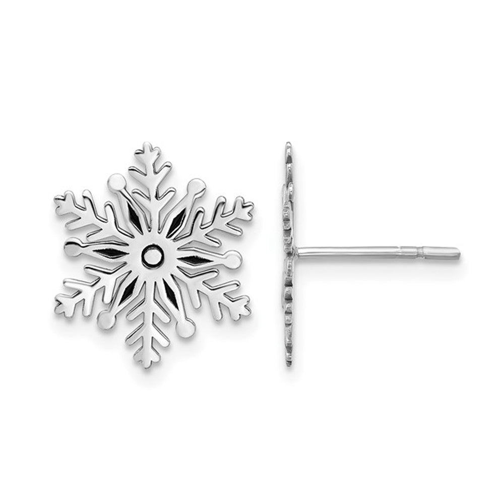 Sterling Silver Enamel Snowflake Post Earrings Image 1