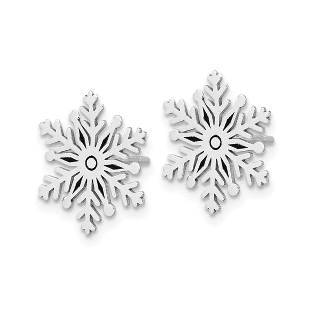 Sterling Silver Enamel Snowflake Post Earrings Image 3