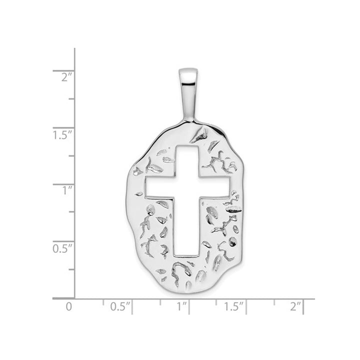 Sterling Silver Cut-Out Reversible Cross Pendant Necklace with Chain Image 2