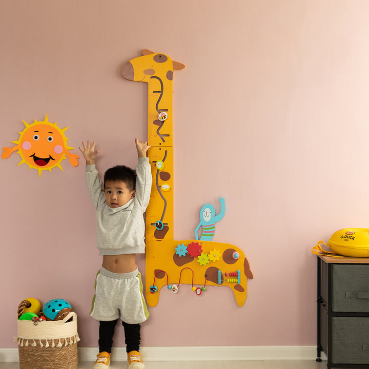 Wooden Giraffe Growth Chart Sensory Wall Game Activity Toy for Kids Nursery Image 2