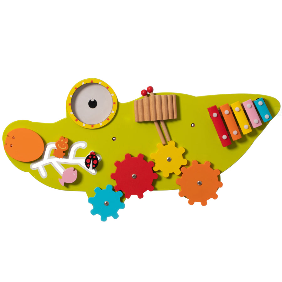 Wooden Alligator Sensory Activity Wall Toy for Playroom Nursery Preschool Image 1