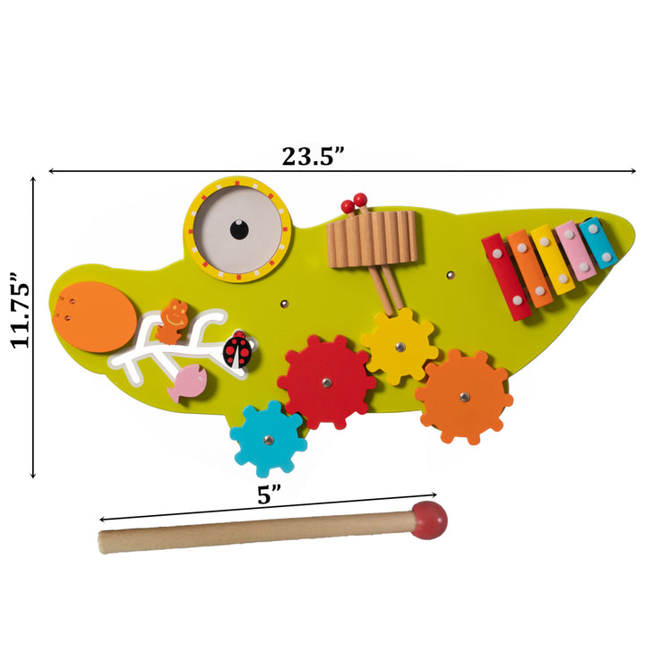 Wooden Alligator Sensory Activity Wall Toy for Playroom Nursery Preschool Image 4