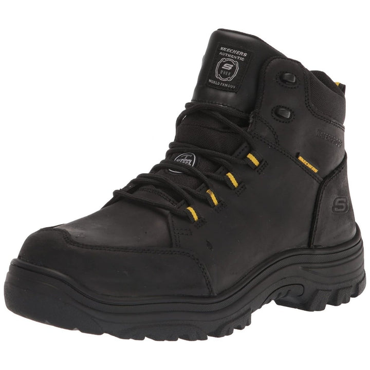 SKECHERS WORK Mens Burgin - Benafick ST Steel Toe Waterproof Work Boot Black - 200123-BLK BLACK Image 4