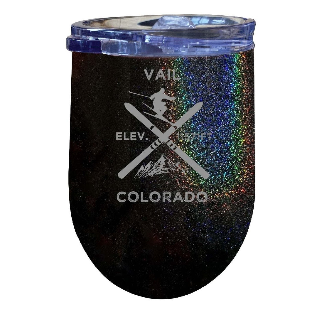 Vail Colorado Ski Souvenir 12 oz Laser Etched Insulated Wine Stainless Steel Tumbler Image 4