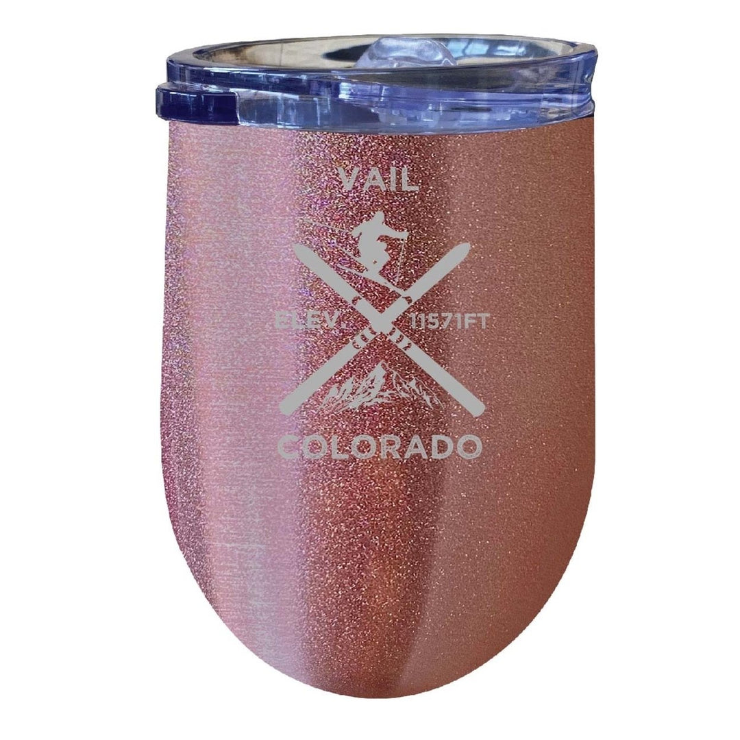 Vail Colorado Ski Souvenir 12 oz Laser Etched Insulated Wine Stainless Steel Tumbler Image 7