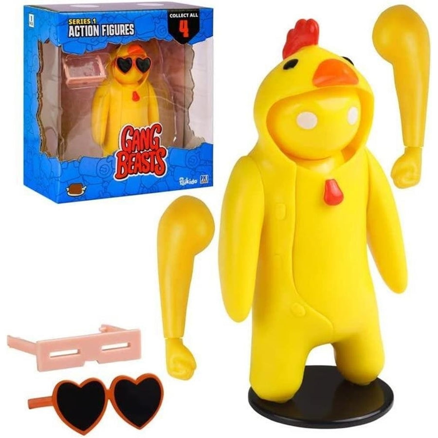 Gang Beasts Yellow Chicken Costume Video Game Fighter Character Figure PMI International Image 1