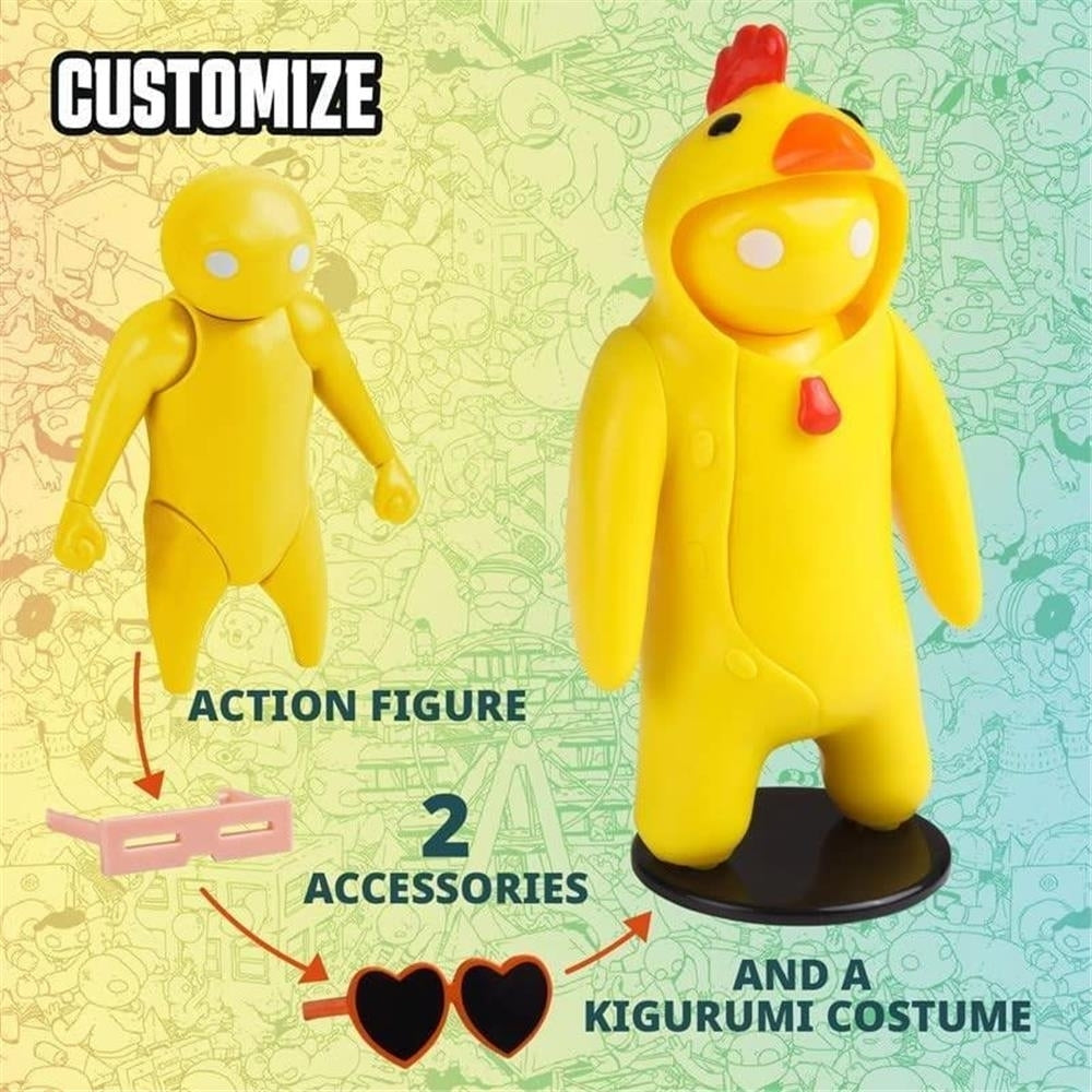 Gang Beasts Yellow Chicken Costume Video Game Fighter Character Figure PMI International Image 3