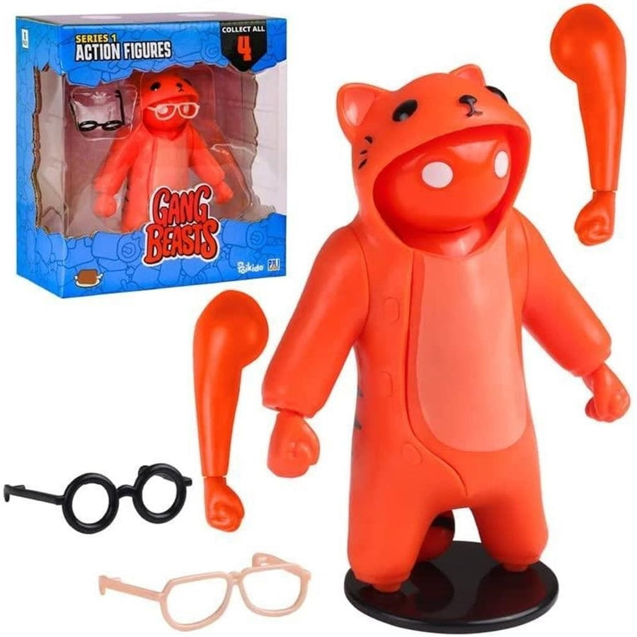 Gang Beasts Red Cat Costume Character Action Figure Video Game Fighter PMI International Image 1