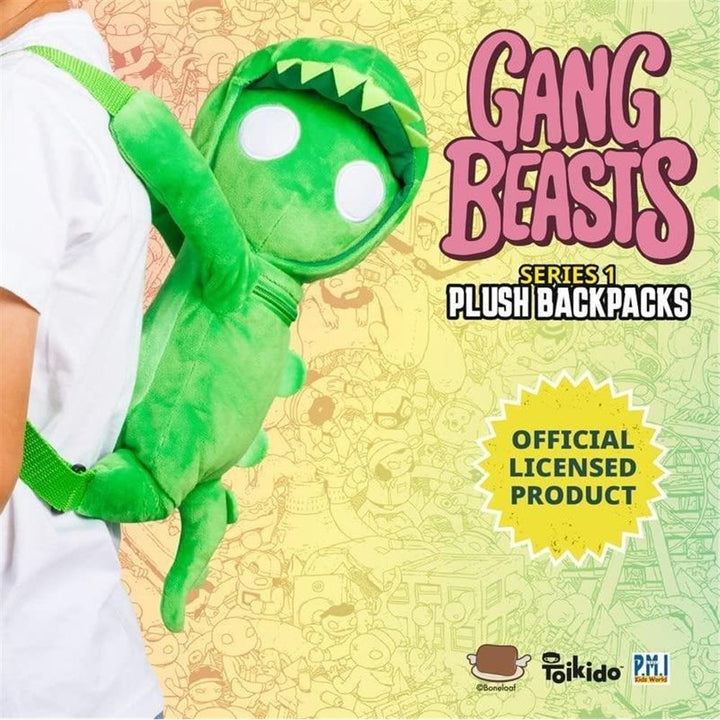 Gang Beasts Green Dragon Green Plush Backpack School Bag Video Game Character PMI International Image 4