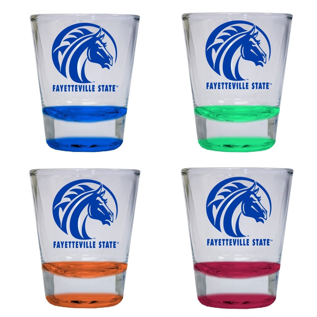 Fayetteville State University 2 ounce Color Etched Shot Glasses Image 4