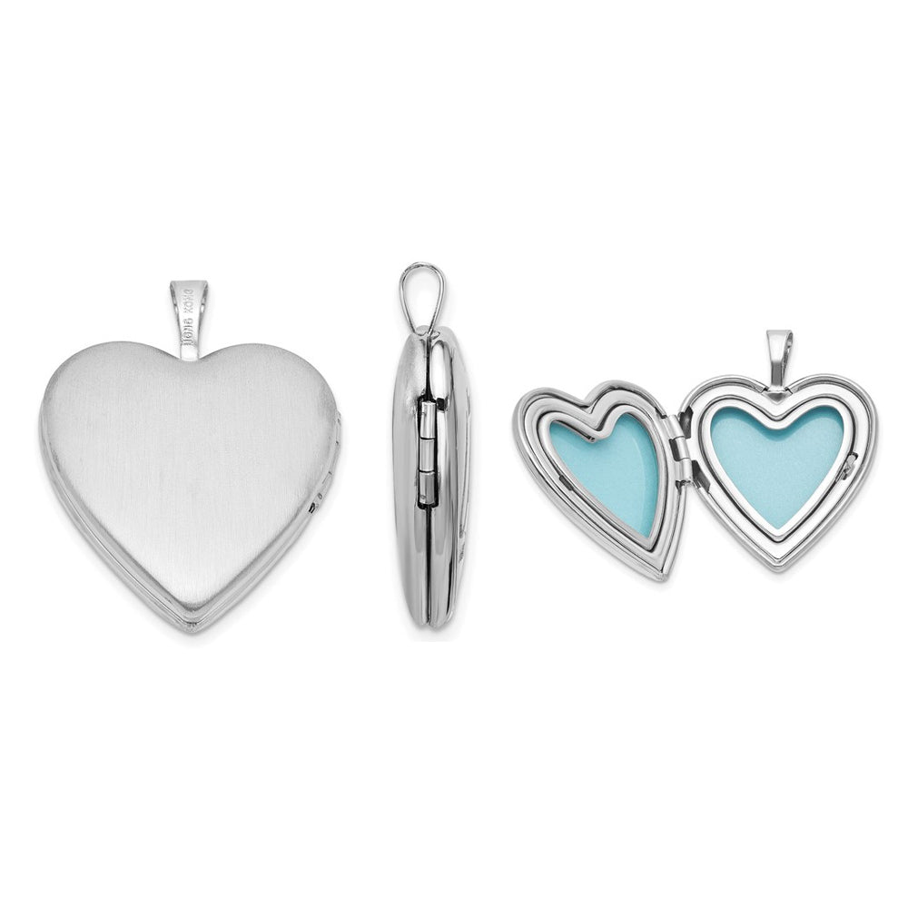 Love Heart Locket Pendant Necklace in Sterling Silver with Chain Image 3