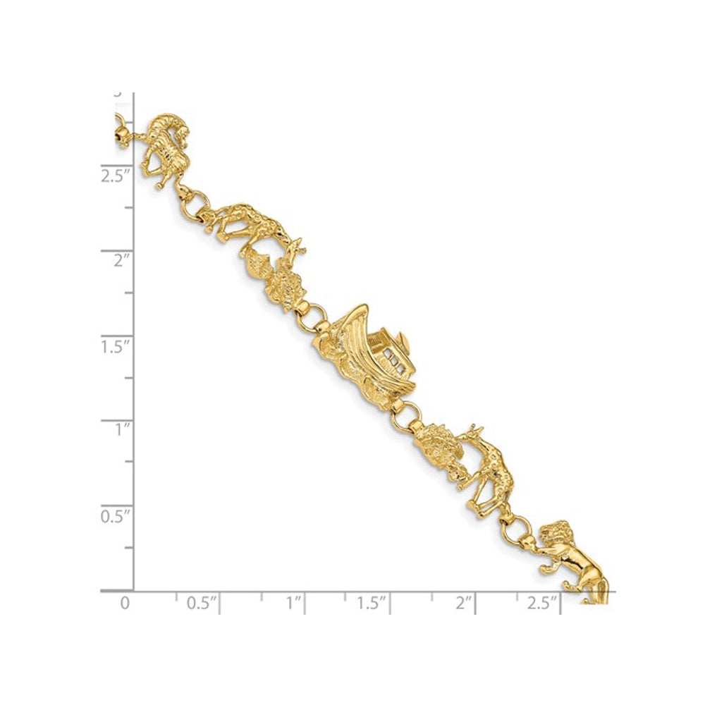 14K Yellow Gold Noahs Ark Charm Bracelet (7.00 inches) Image 3