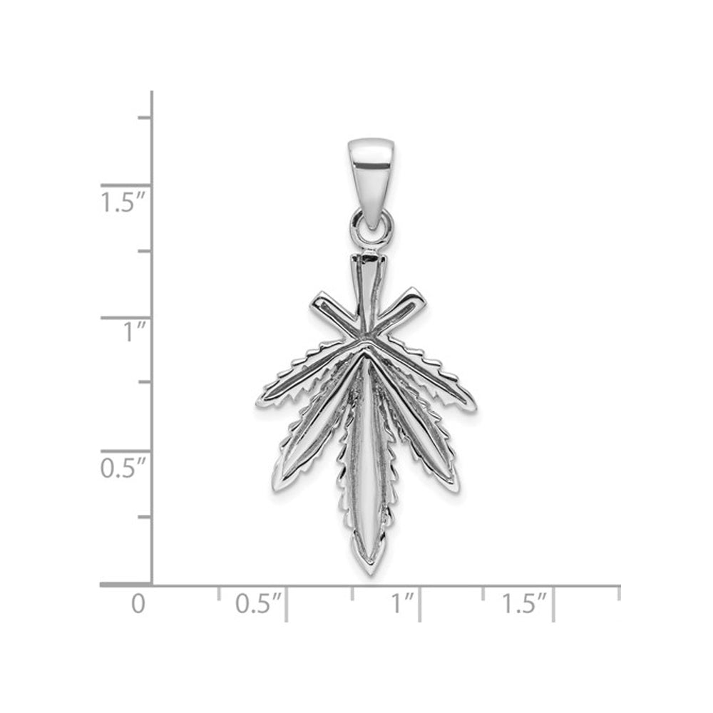 Sterling Silver Leaf Charm Pendant Necklace with Chain Image 3