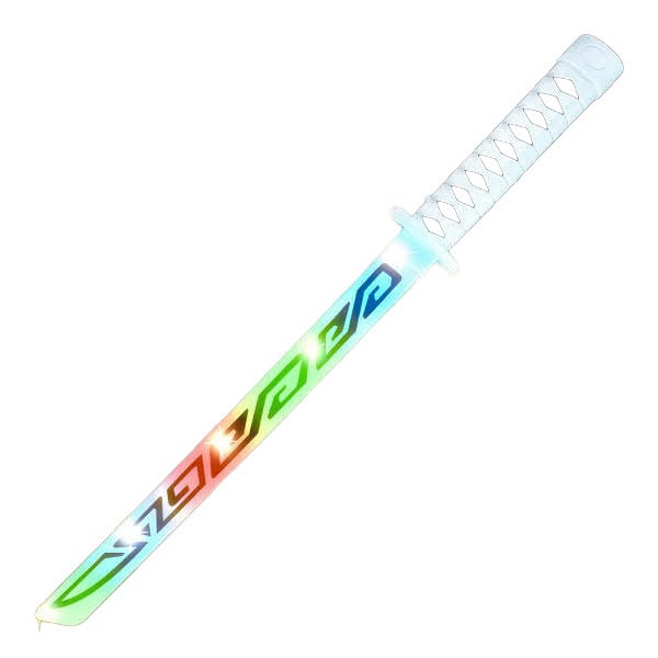 2 Piece Pack 23" Led Light Up Rainbow Flashing Ninja Sword With Sound rainbow LN346 Image 1