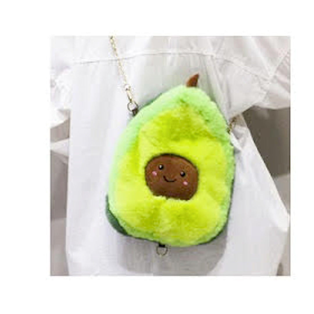 12" Fuzzy Green Avocado Crossbody Purse cute novelty bag womens girls NV1227 Image 1