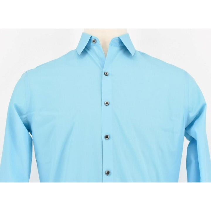 JF J. Ferrar Modern Fit Mens Long Sleeve Blue Shirt Medium Image 3