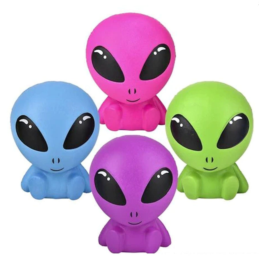 4 Piece Pack 4.25" Squishy Alien Squeeze Stress Reliever Toy TY530 Image 1