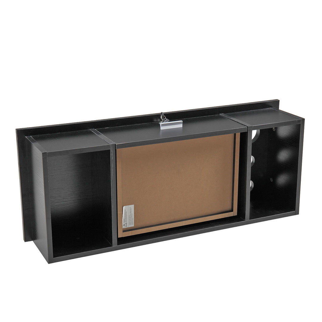 Classic Wall-Mounted Styling Barber Salon Station Locking Cabinet Storage Equipment Black Image 6