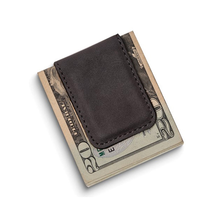 Vintage Grey Leatherette Magnetic Money Clip Image 1