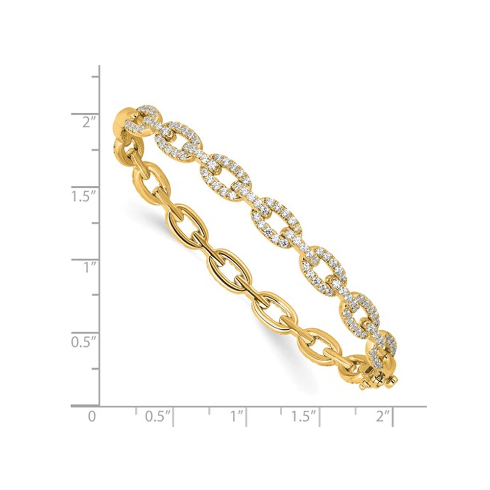 2.16 Carat (ctw VS2-SI1D-E) Lab-Grown Diamond Link Bracelet in 14K Yellow Gold Image 4