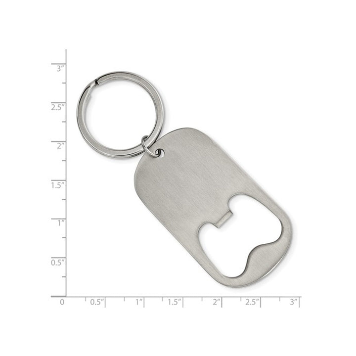 Stainless Steel Brushed Functional Bottle Opener Key Ring Image 3