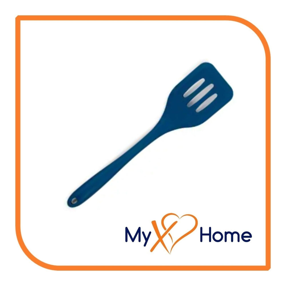 8" Blue Silicone Spatula and Slotted Turner Set by MyXOHome Image 2