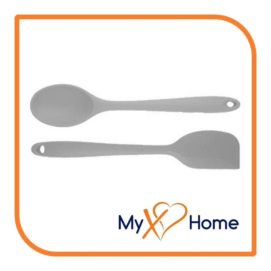 8" Gray Silicone Spoon & Spatula Set by MyXOHome Image 1
