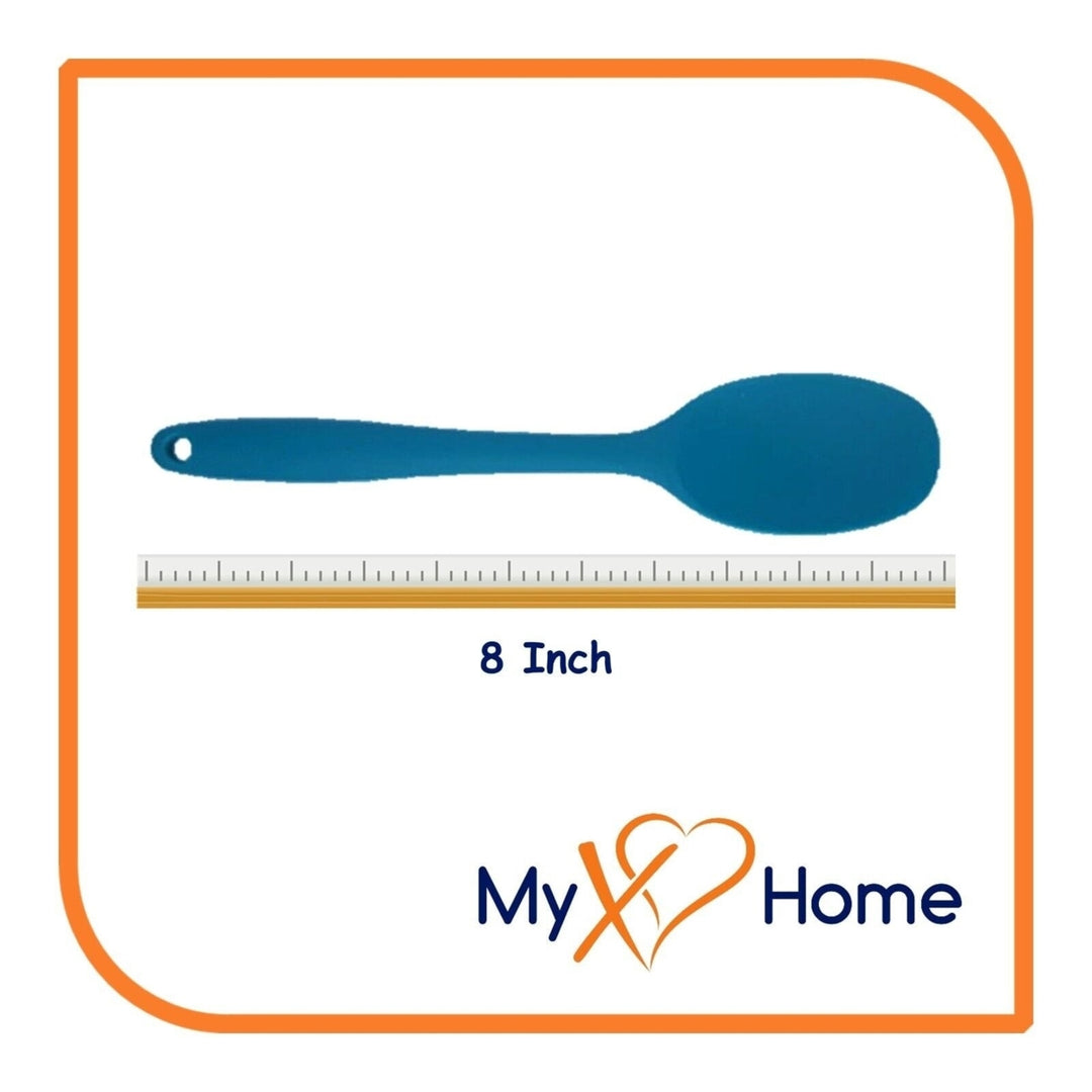 8" Blue Silicone Spoon and Spatula Set by MyXOHome Image 3