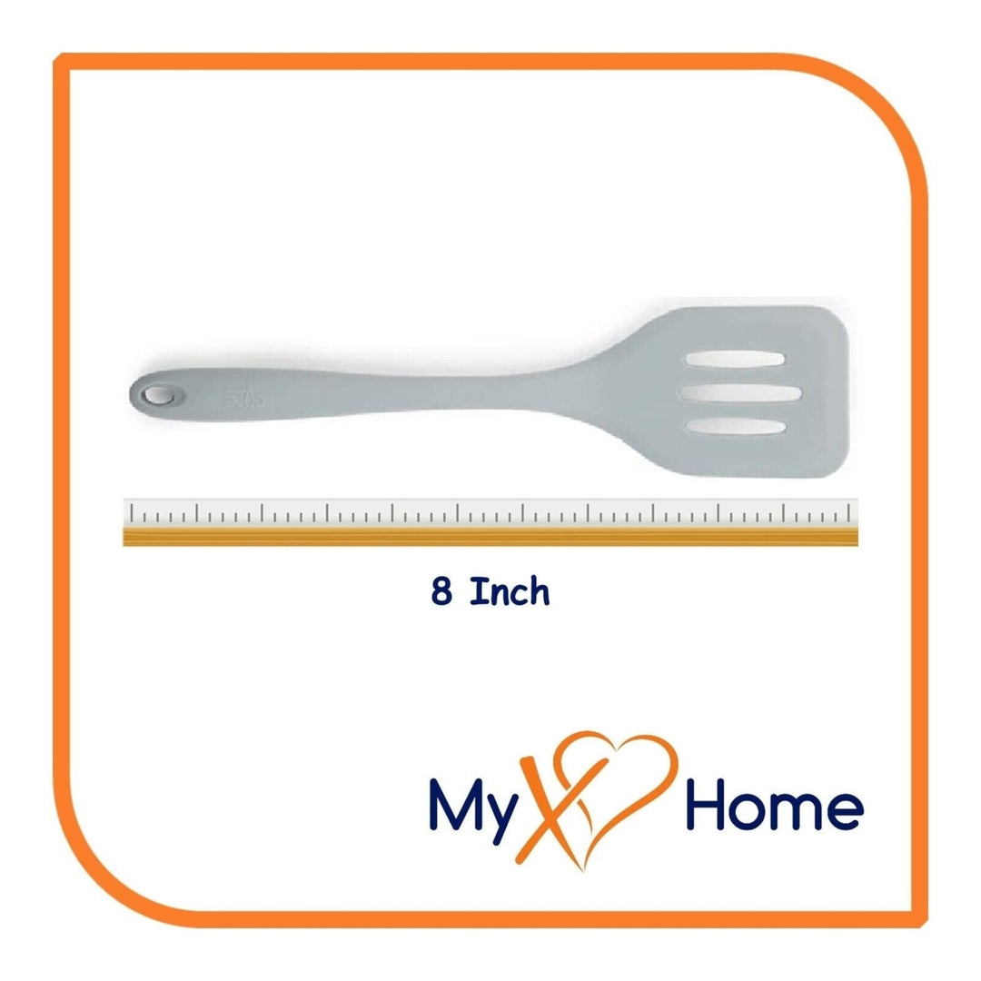 8" Gray Silicone Spatula and Slotted Turner Set by MyXOHome Image 3