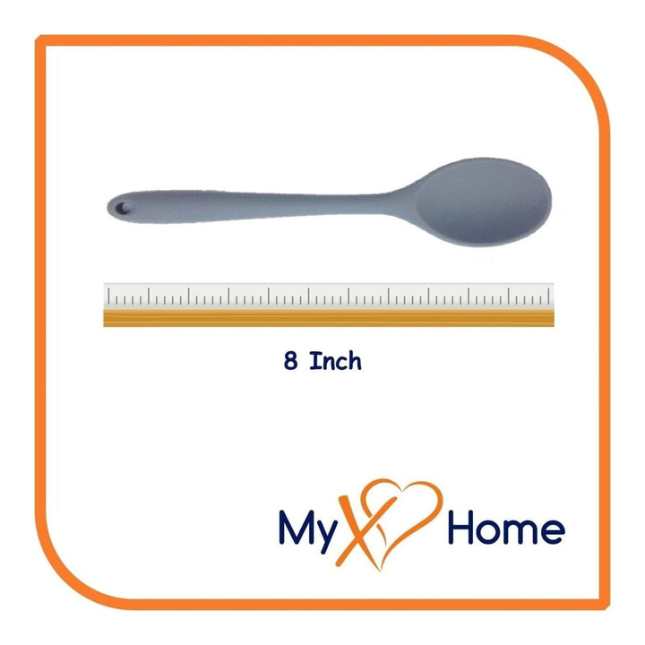 8" Gray Silicone SpoonSlotted SpoonSpatula and Slotted Turner Set by MyXOHome Image 4