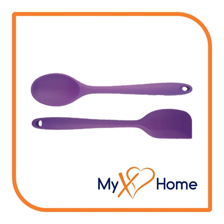 8" Purple Silicone Spoon and Spatula Set by MyXOHome Image 1